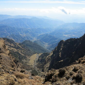 A view of Jiaozi Snow Mountain's surrounding hills (image credit: Chiara Ferraris)