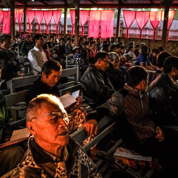 Lisu Christians gather for a church service in Myitkyina, Myanmar