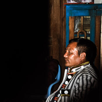 Pator Jesse, from China's Nujiang River Valley, attends a religious function in northern Myanmar's Kachin State