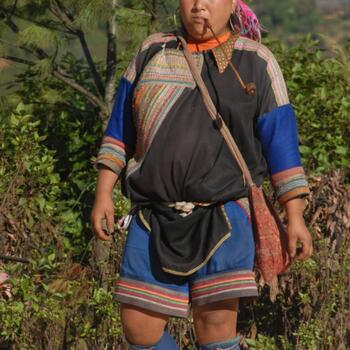 Lahu woman enjoying a smoke in Lincang Prefecture, Yunnan