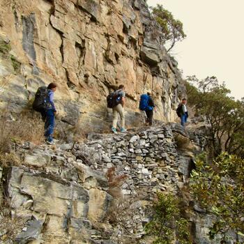 Ledge of built up stones