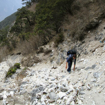 Gulley of loose sand